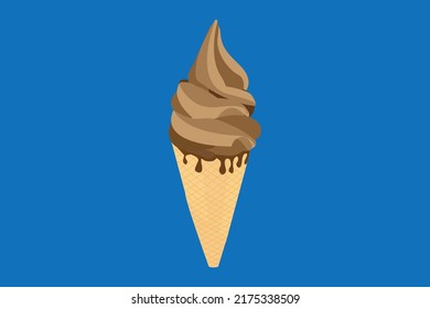 ice cream cone chocolate vector