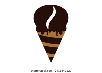 ice cream cone coffee logo design vector template