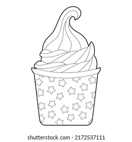 Ice Cream cone coloring book. Children's sweets. antistress.