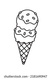 Ice Cream Cone Coloring Pages Preschool Illustration Education Activity