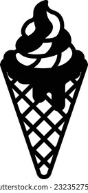 Concepto de cono de helado, diseño de icono de vectores de poke o cornet, símbolo de panadería artesanal, signo de Cuisine Maestro, ilustración de stock de conocedor de comida