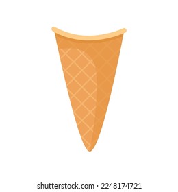 Ice cream cone for creating your own ice cream. Ice cream waffle cone cartoon illustration. Summer, sundae concept