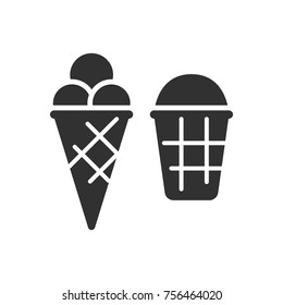 Ice cream cone in cup