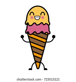 ice cream cone cute kawaii cartoon cute kawaii cartoon