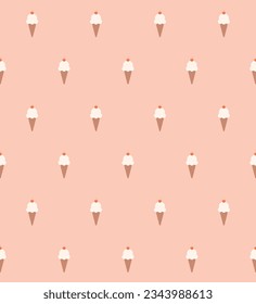 Ice cream cone cute seamless pattern design.Vector illustration.