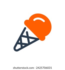 Ice Cream Cone Delight in Spring Vector Icon Illustration