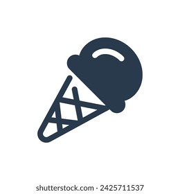 Ice Cream Cone Delight in Spring Vector Icon Illustration