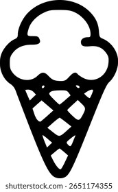 Ice Cream Cone Dessert line clip art