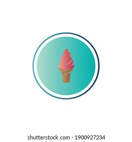 Ice Cream Cone Dessert Vector Icon