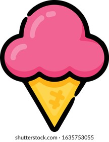 Ice Cream Cone Doodle Sketch Icon