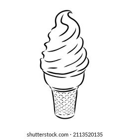 ice cream cone doodle ice cream vector