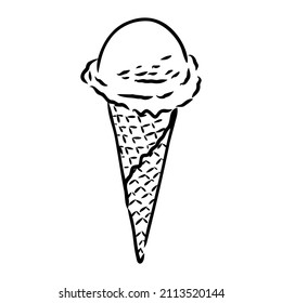 ice cream cone doodle ice cream vector