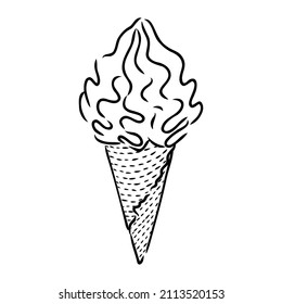 ice cream cone doodle ice cream vector
