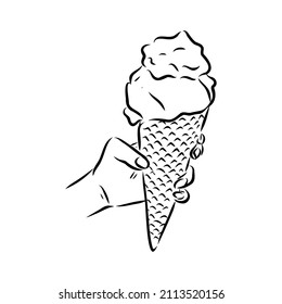 ice cream cone doodle ice cream vector
