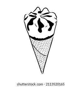 ice cream cone doodle ice cream vector