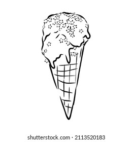 ice cream cone doodle ice cream vector