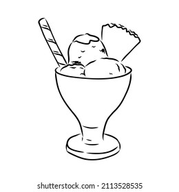 Eis-Creme-Doodeis-Eis-Vektorgrafik