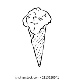 ice cream cone doodle ice cream vector