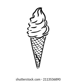 ice cream cone doodle ice cream vector