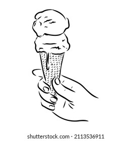 ice cream cone doodle ice cream vector