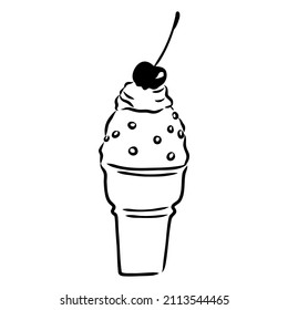 ice cream cone doodle ice cream vector
