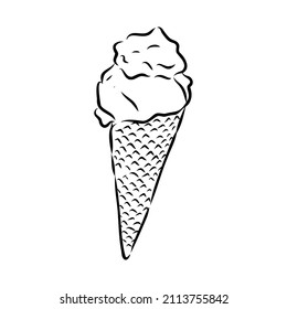 ice cream cone doodle ice cream vector