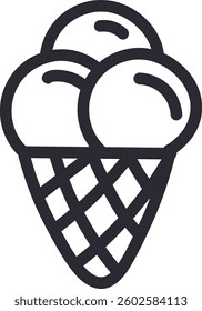 Ice Cream Cone Doodle Vector Illustration