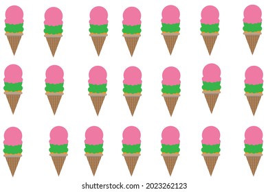 ice cream cone drawing on white background