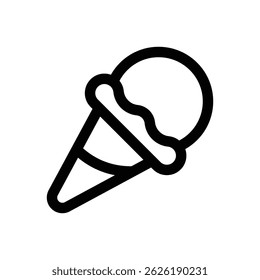 Ice cream cone. Editable stroke vector icon.
