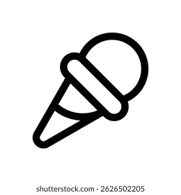 Ice cream cone. Editable stroke vector icon.