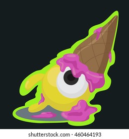 ice cream cone with eyeball