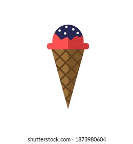 Ice Cream Cone flat icon. Color simple element from summer tourism collection. Creative Ice Cream Cone icon for web design, templates, infographics and more