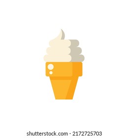 Ice Cream Cone Flat Icon - Summer Season Icon Vector Illustration
