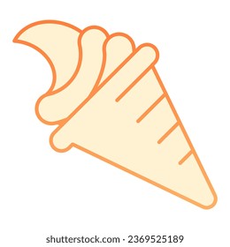 Ice cream cone flat icon. Sweet food orange icons in trendy flat style. Frozen dessert gradient style design, designed for web and app. Eps 10