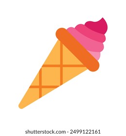 Ice Cream Cone Flat Icon Design For Personal nad Commercial Use