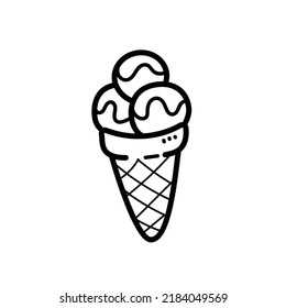 Ice Cream cona plana icono mínimo para fiestas y niños