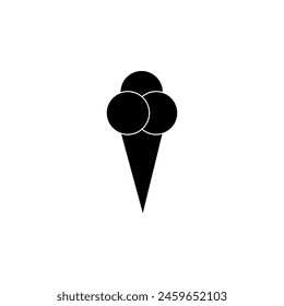 Icono de Vector plano Ice Cream Cone. Símbolo sólido simple aislado sobre fondo blanco. Plantilla de diseño de signo de cono de helado para Web y elemento de interfaz de usuario móvil