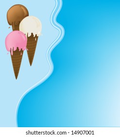 Ice cream cone frame - room for copy.