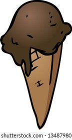 Ice cream cone frozen treat clipart illustration