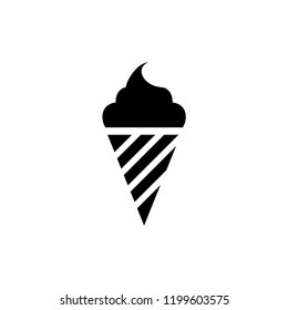 Ice cream cone glyph Icon Isolated On White Background.