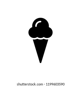 Ice cream cone glyph Icon Isolated On White Background.