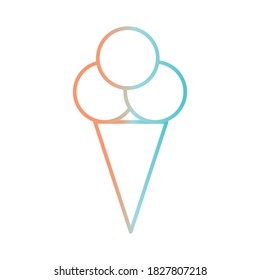 Ice cream cone gradient style icon design, Sweet and dessert theme Vector illustration
