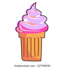 ice cream cone hand drawing vector illustration