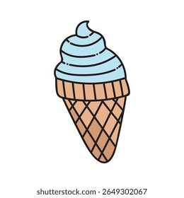 Ice Cream Cone Hand Tekening Element Illustrator 