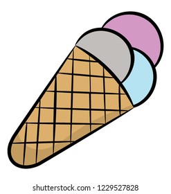 Ice cream cone hand drawn icon