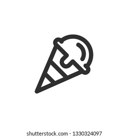 Ice Cream Cone Icon , Carnival & Amusement Symbol.