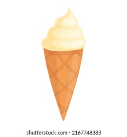 Ice cream cone icon cartoon vector. Yogurt product. Shop food