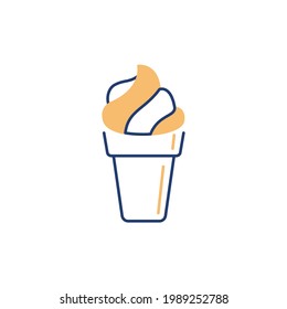 Ice cream cone icon in color icon, isolated on white background 