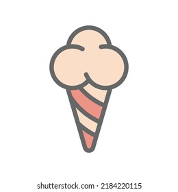 Ice cream cone icon in colorful filled style