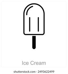 Ice Cream and cone icon concept